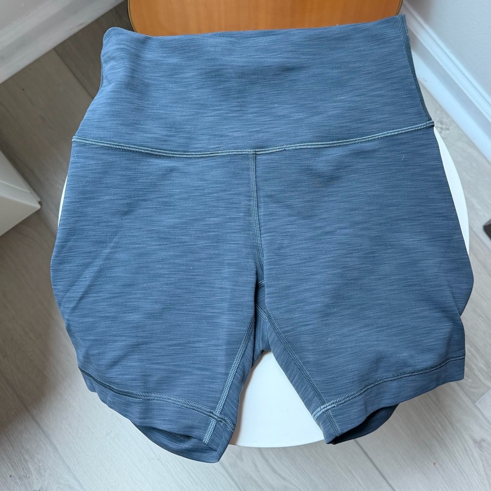 lululemon athletica Women's Heathered Blue Bike Shorts